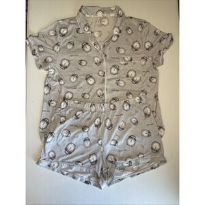 Rae Dunn Pajama Set Alarm Clocks & Snoozing  XL Short Sleeves & Shorts